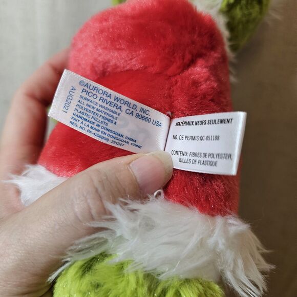 Aurora World Dr. Seuss The Grinch Plush 15900 16 inch Santa Christmas - Picture 6 of 9